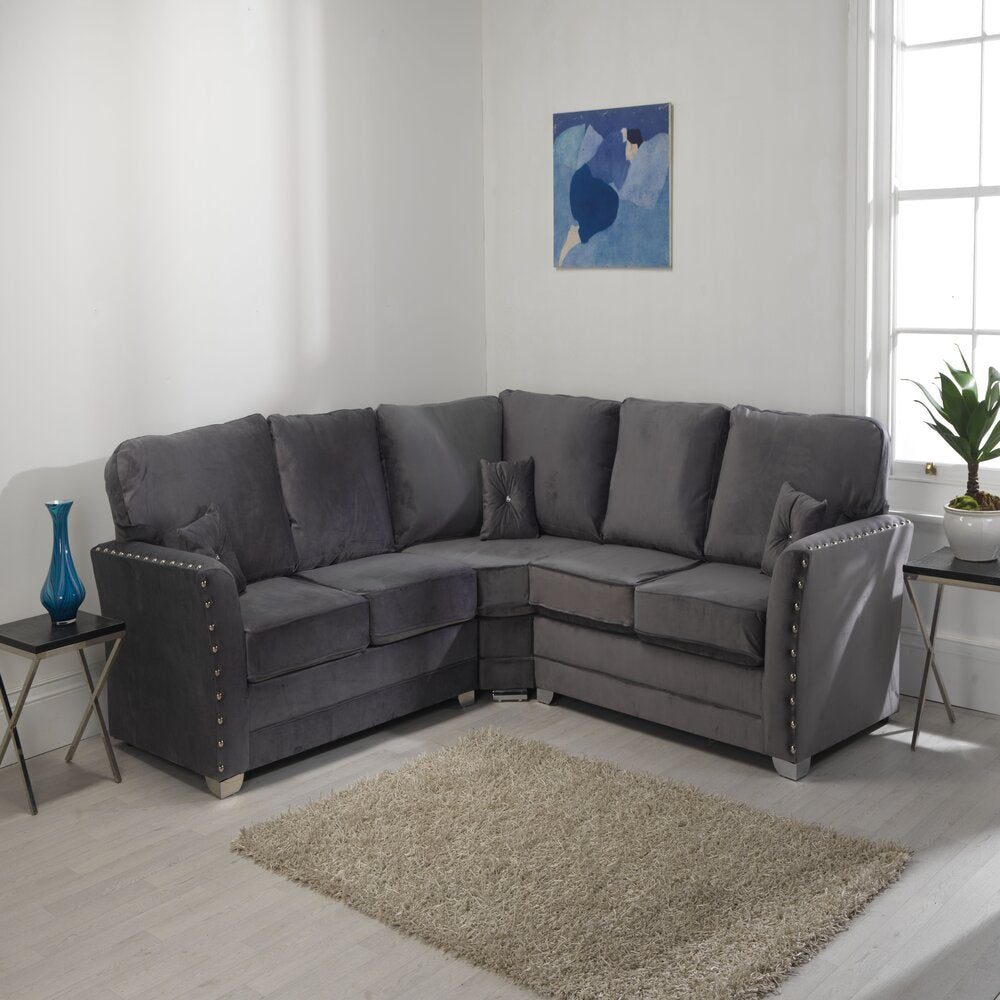 Essex Plush Velvet Fullback Corner Sofa